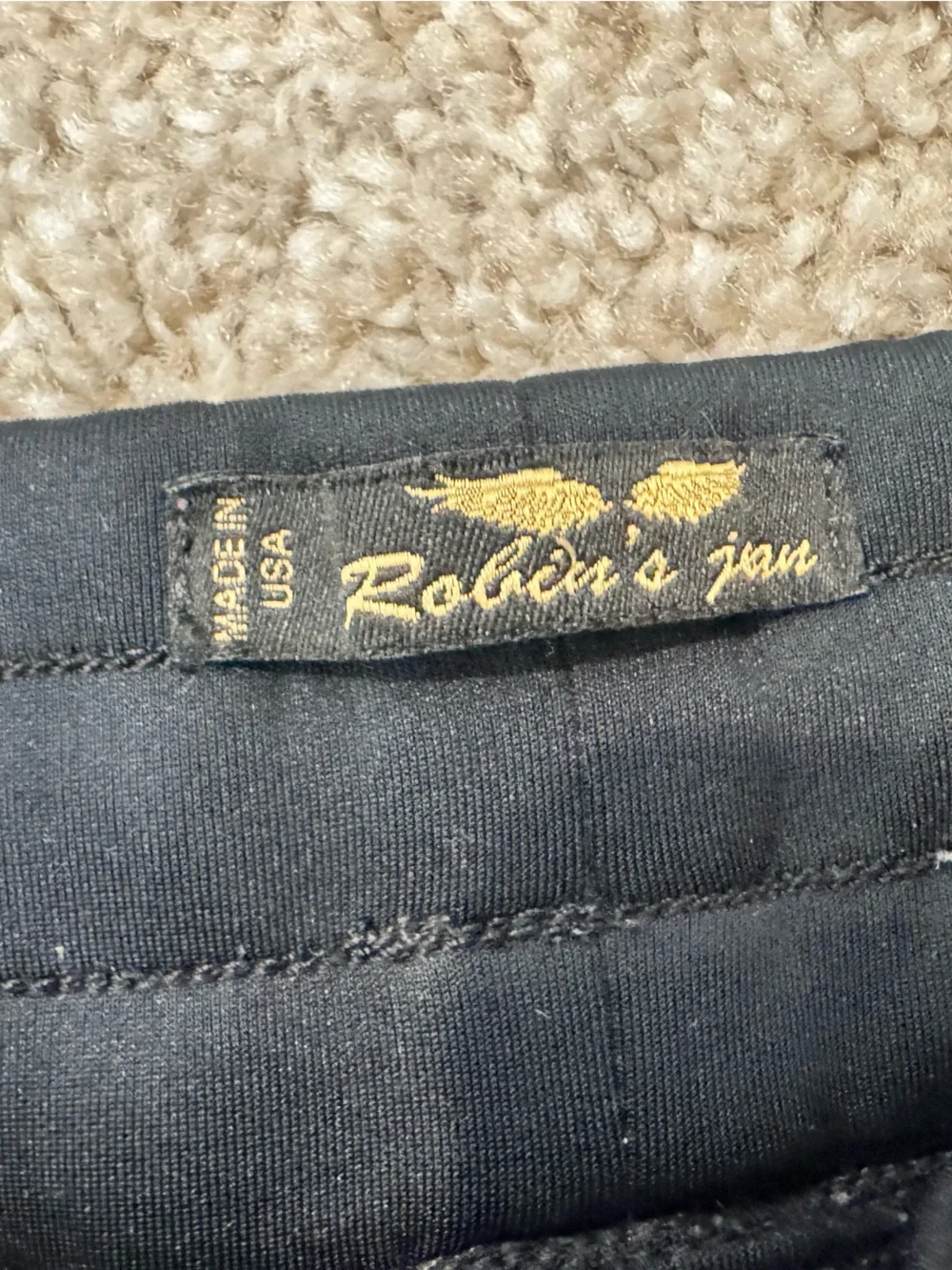 Robin's Jean Black Joggers with Red Star-Trim Side Panels
